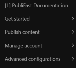 Part 1 - Publifast Documentation Left Menu Project